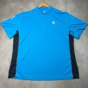 Image Authority AT&T Polo Shirt Mens 3XL Blue Navy Colorblock Tech Workwear